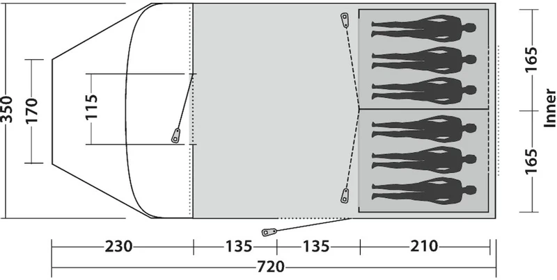 Easy Camp Palmdale 600 Lux Tunneltent - 6 Persoons 17 Easy Camp Palmdale 600 Lux Tunneltent - 6 Persoons - Afbeelding 15