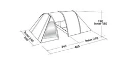 Easy Camp Galaxy 400 Rustic Green Tunneltent - 4 Personen -Buiten kamperen 120391 galaxy 400 rustic green drawing perspective2