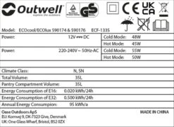 Outwell Ecocool Elektrische Koelbox - 35 Liter - Donkergrijs -Buiten kamperen 1389 1900 ecocool grijs 6