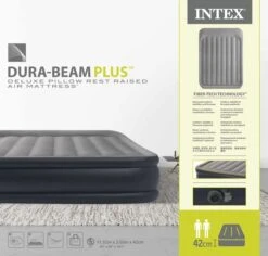 Intex Deluxe Pillow Rest Raised Luchtbed - Queensize - Ingebouwde Elektrische Pomp -Buiten kamperen 1812 1900 64136nd pkg 2023 300