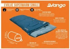 Vango Evolve Superwarm Slaapzak - Blauw -Buiten kamperen 1900 1783 evolve superwarm single 1