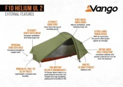 Vango F10 Helium UL 2 Ultralichte Trekking Tunneltent - 1/2 Persoons - Groen -Buiten kamperen 1900 1783 f10 helium ul 2 6