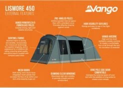 Vango Lismore 450 Tunneltent - 4 Persoons - Groen -Buiten kamperen 1900 1783 lismore 450 package 3
