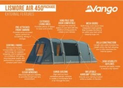 Vango Lismore Air 450 Opblaasbare Tunneltent - 4 Persoons - Groen 17 Vango Lismore Air 450 Opblaasbare Tunneltent - 4 Persoons - Groen -Buiten kamperen 1900 1783 lismore air 450 package 3