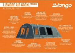 Vango Lismore Air 600XL Opblaasbare Tunneltent - 5 Persoons - Groen -Buiten kamperen 1900 1783 lismore air 600xl package 3