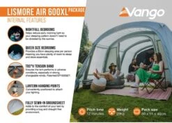 Vango Lismore Air 600XL Opblaasbare Tunneltent - 5 Persoons - Groen -Buiten kamperen 1900 1783 lismore air 600xl package 4