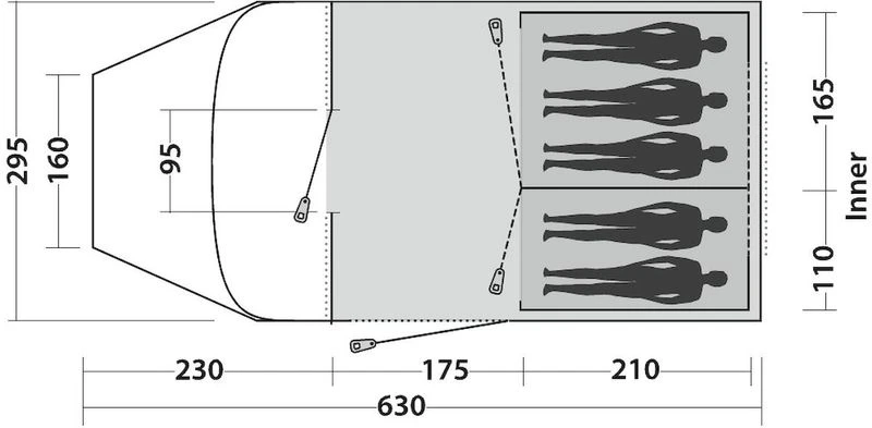 Easy Camp Palmdale 500 LUX Tunneltent - 5 Persoons 13 Easy Camp Palmdale 500 LUX Tunneltent - 5 Persoons - Afbeelding 11