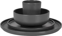 Bo-Camp Patom Melamine Serviesset - 16-delig - Antraciet -Buiten kamperen 699 1200 6181462 04