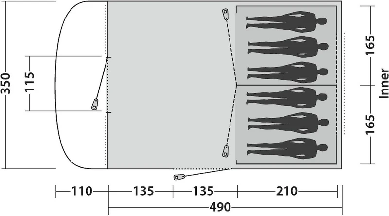 Easy Camp Palmdale 600 Tunneltent - 6 Persoons 17 Easy Camp Palmdale 600 Tunneltent - 6 Persoons - Afbeelding 15