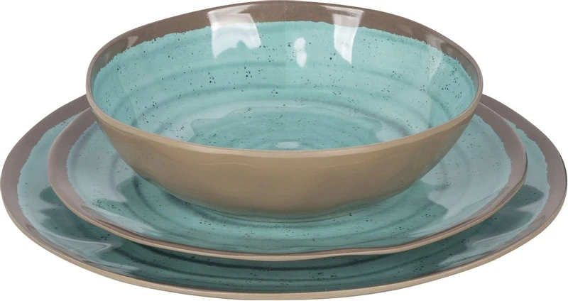 Bo-Camp Halo Melamine Serviesset - 12-delig - Aqua 5 Bo-Camp Halo Melamine Serviesset - 12-delig - Aqua - Afbeelding 3